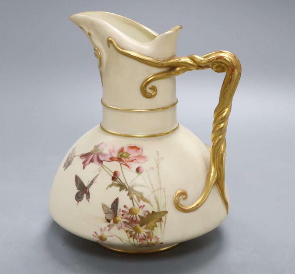 A Royal Worcester blush ivory jug, height 17cm